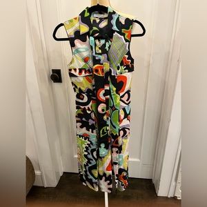 Emilio pucci cotton collared neck with belt dress size US6 MADE in Italy